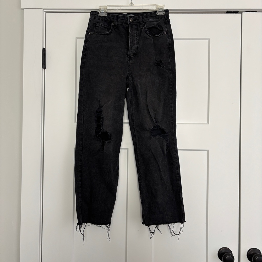 Wild Fable Black Distressed Straight Leg Jeans